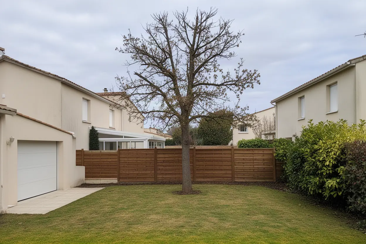 Arbre dépérissant avant démontage contrôlé à Lagord
