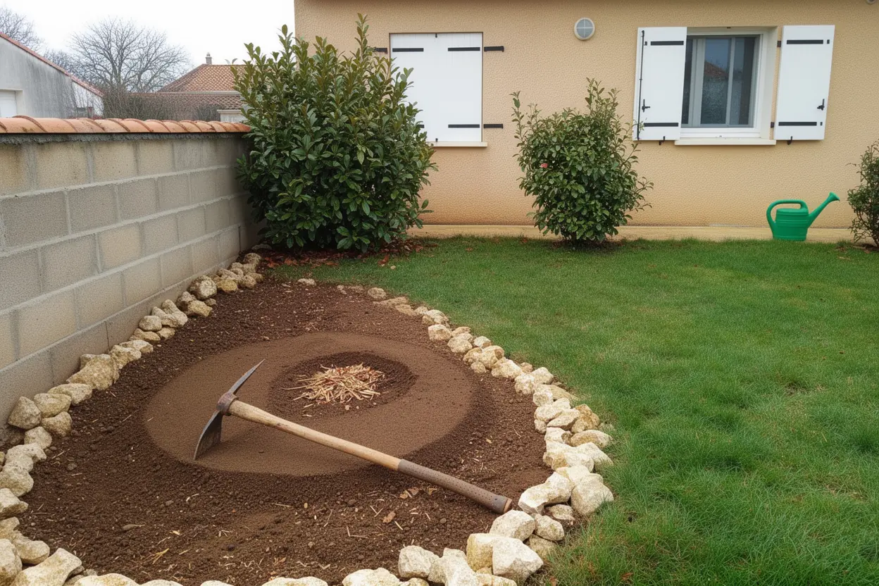 Massif nettoyé après dessouchage à Angoulins