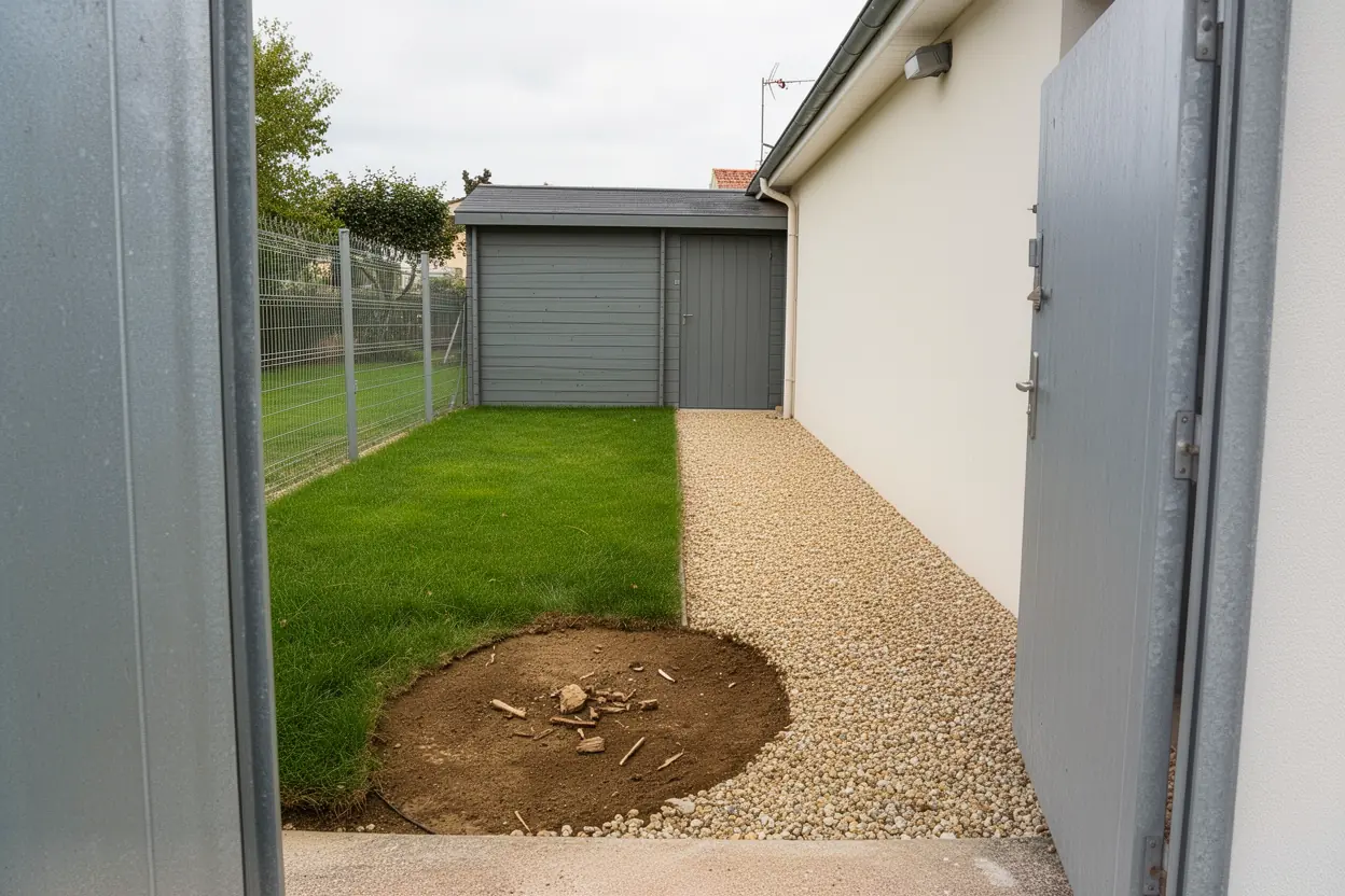 Allée dégagée après rognage à Nieul-sur-Mer
