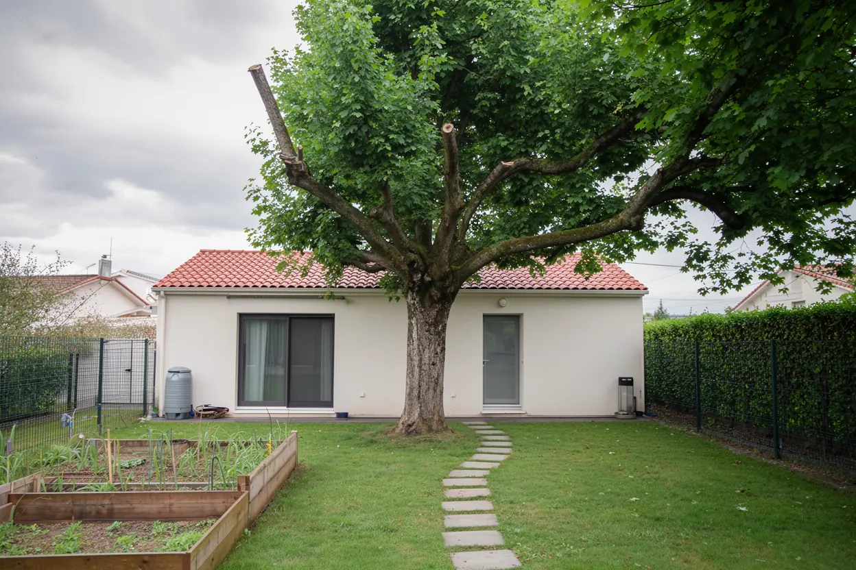 Arbre sécurisé après démontage contrôlé à Périgny